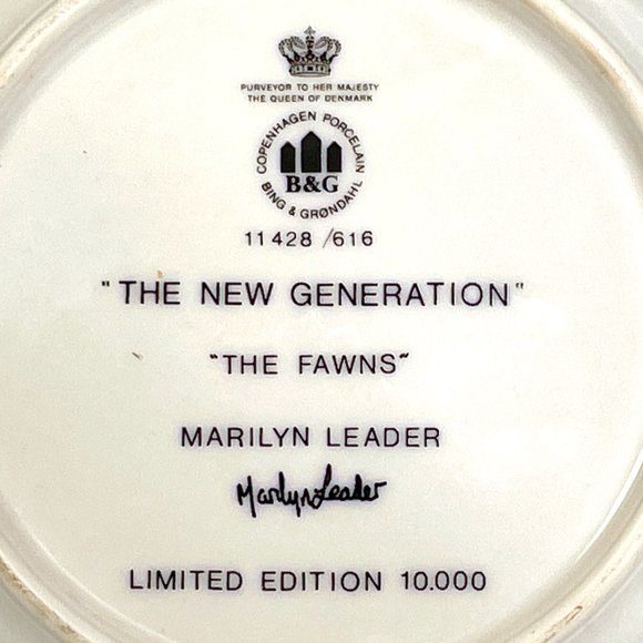 RARE‎ Bing & Grondahl New Generation The Fawns Plate Marilyn Leader Lattice Dish - Picture 3 of 4
